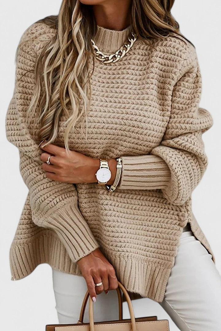 Women’s Comfortable Sweater with Slit Design