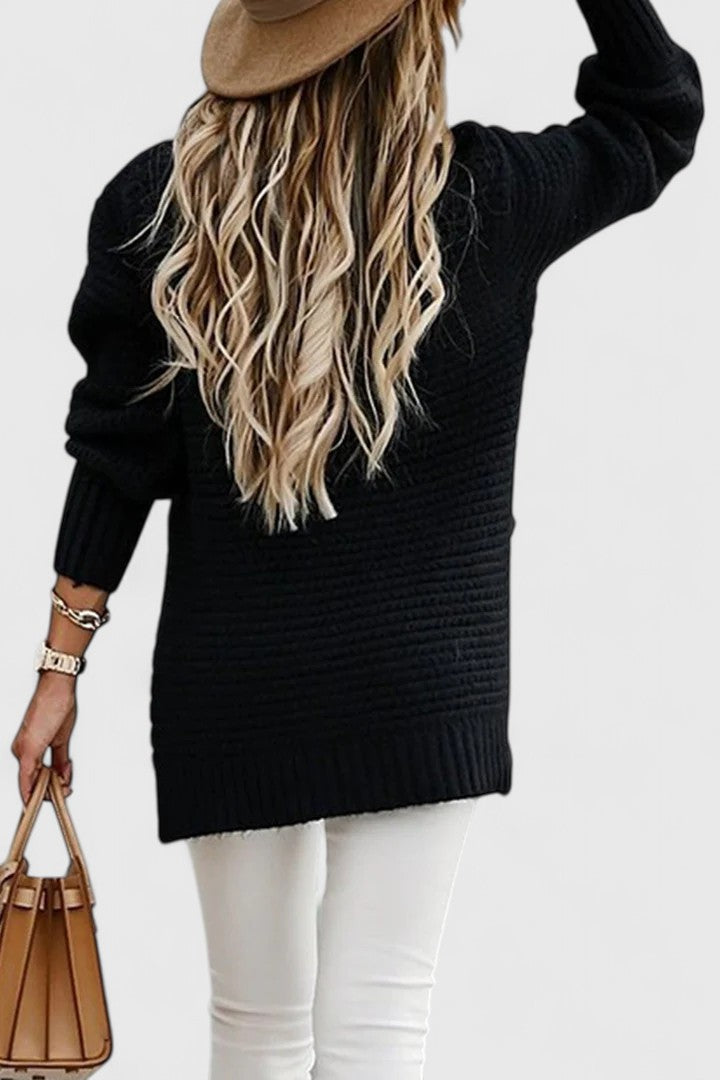 Women’s Comfortable Sweater with Slit Design