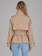 Women’s Cropped Jacket with Belted Waist Fit