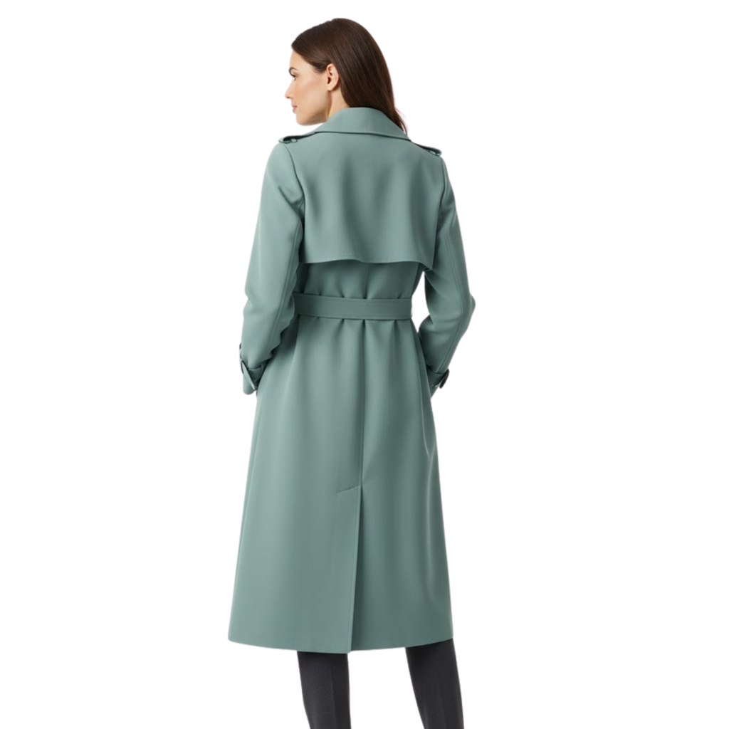 Delphine | Belted Trench Coat with Double Breasted Front