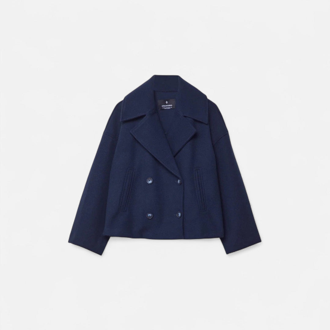 Noelle | Double Breasted Wool Coat with Notch Collar