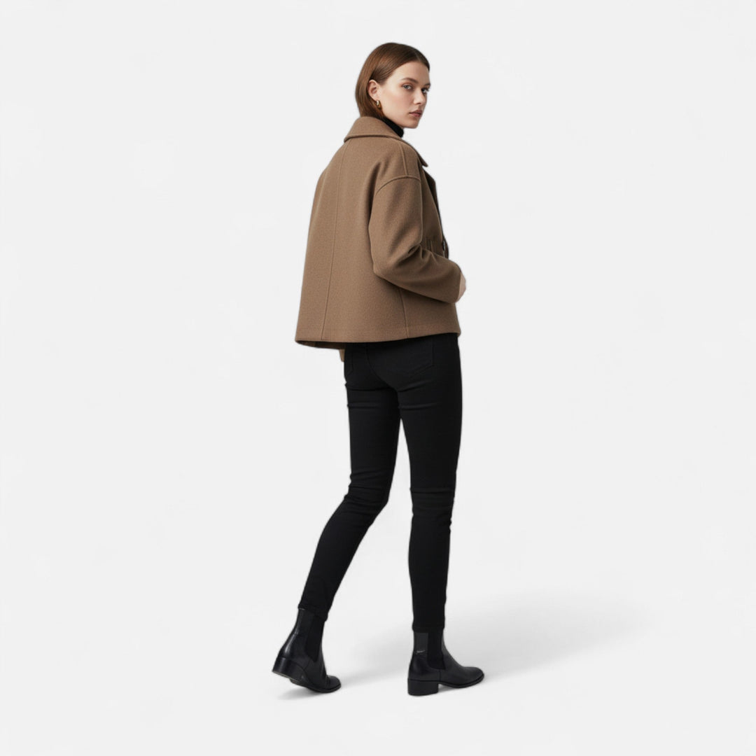 Noelle | Double Breasted Wool Coat with Notch Collar
