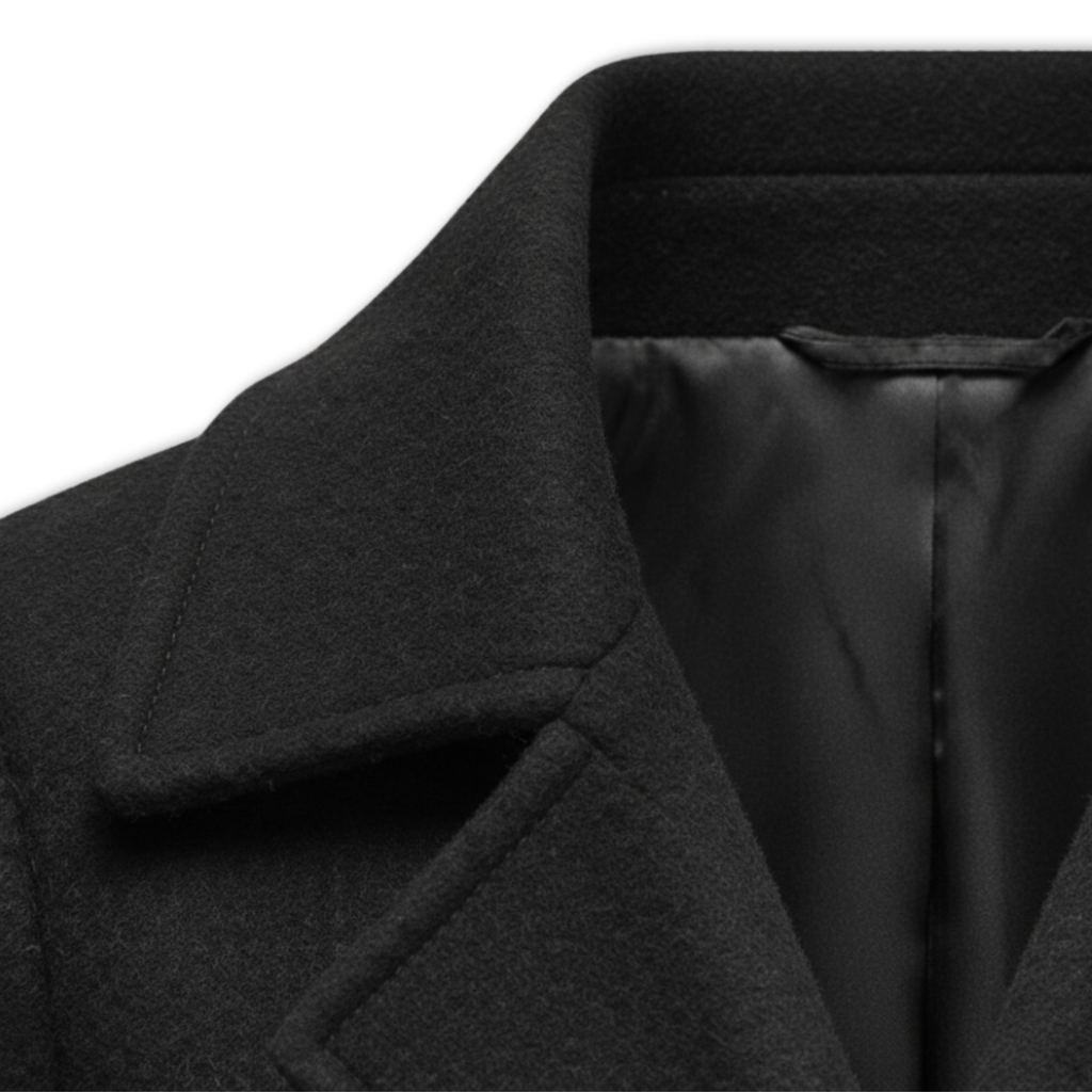 Women's Double Breasted Coat with Turn-down Collar