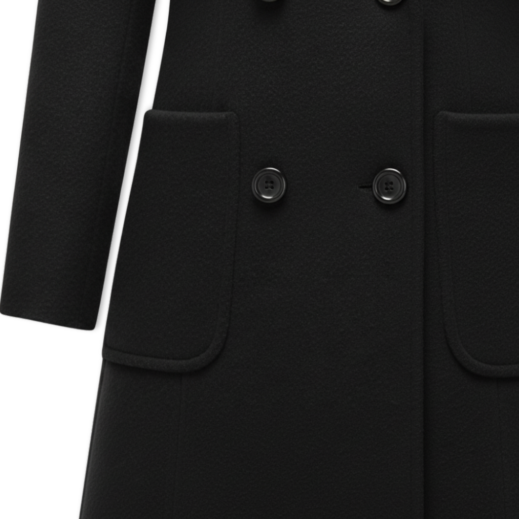 Women's Double Breasted Coat with Turn-down Collar