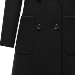 Women's Double Breasted Coat with Turn-down Collar