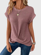 Women’s Elegant Blouse - Crew Neck Short Sleeve Top