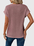 Women’s Elegant Blouse - Crew Neck Short Sleeve Top