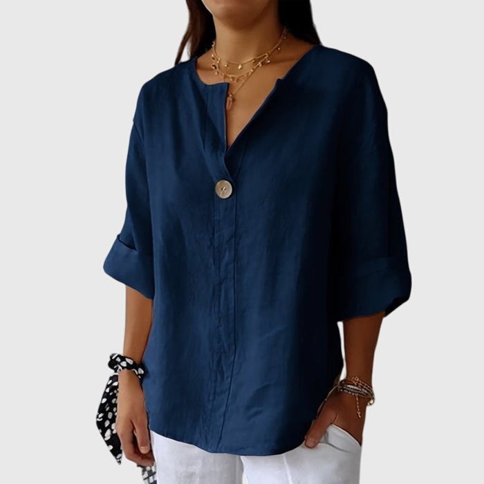 Women’s Elegant Blouse - Single Button Closure
