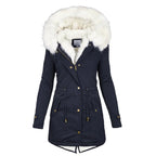 Women’s Elegant Coat with Plush Hood