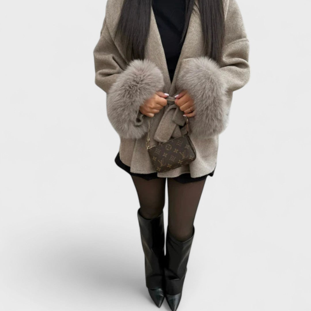 Women’s Elegant Coat with Removable Cuffs