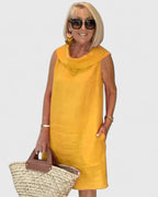 Women’s Elegant Dress with Rounded Neckline
