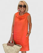 Women’s Elegant Dress with Rounded Neckline