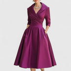 Women’s Elegant Midi Dress - V-Neck