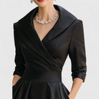 Women’s Elegant Midi Dress - V-Neck