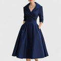 Women’s Elegant Midi Dress - V-Neck