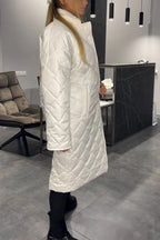 Women’s Elegant Quilted Coat with Leopard Interior
