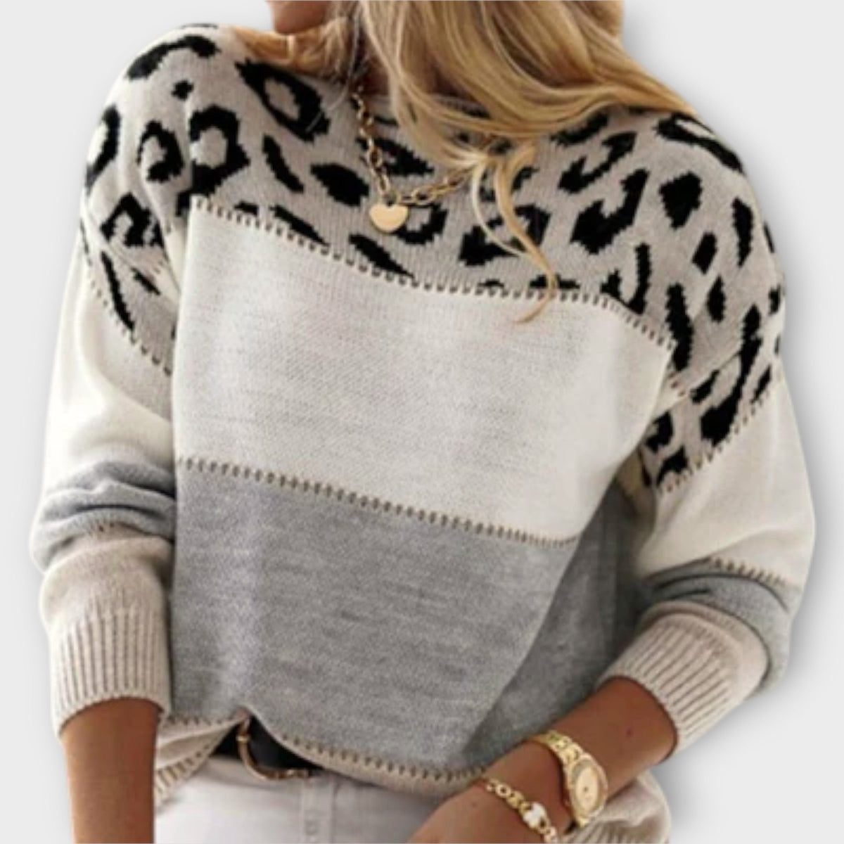 Mirabelle | Leopard Print Sweater with Relaxed Fit