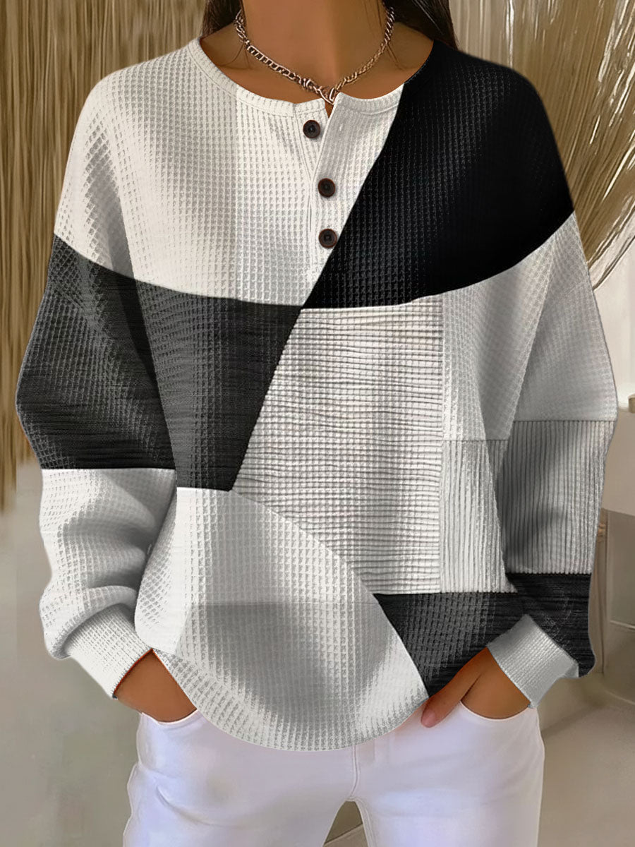 Nadia | Colorblock Knit Sweater with Crew Neck