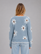 Women's Floral Jumper with V Neck Detail