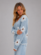 Women's Floral Jumper with V Neck Detail