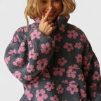 Cosette | Half Zip Sweater with Floral Print