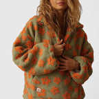 Cosette | Half Zip Sweater with Floral Print