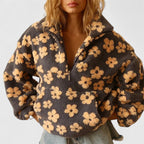 Cosette | Half Zip Sweater with Floral Print