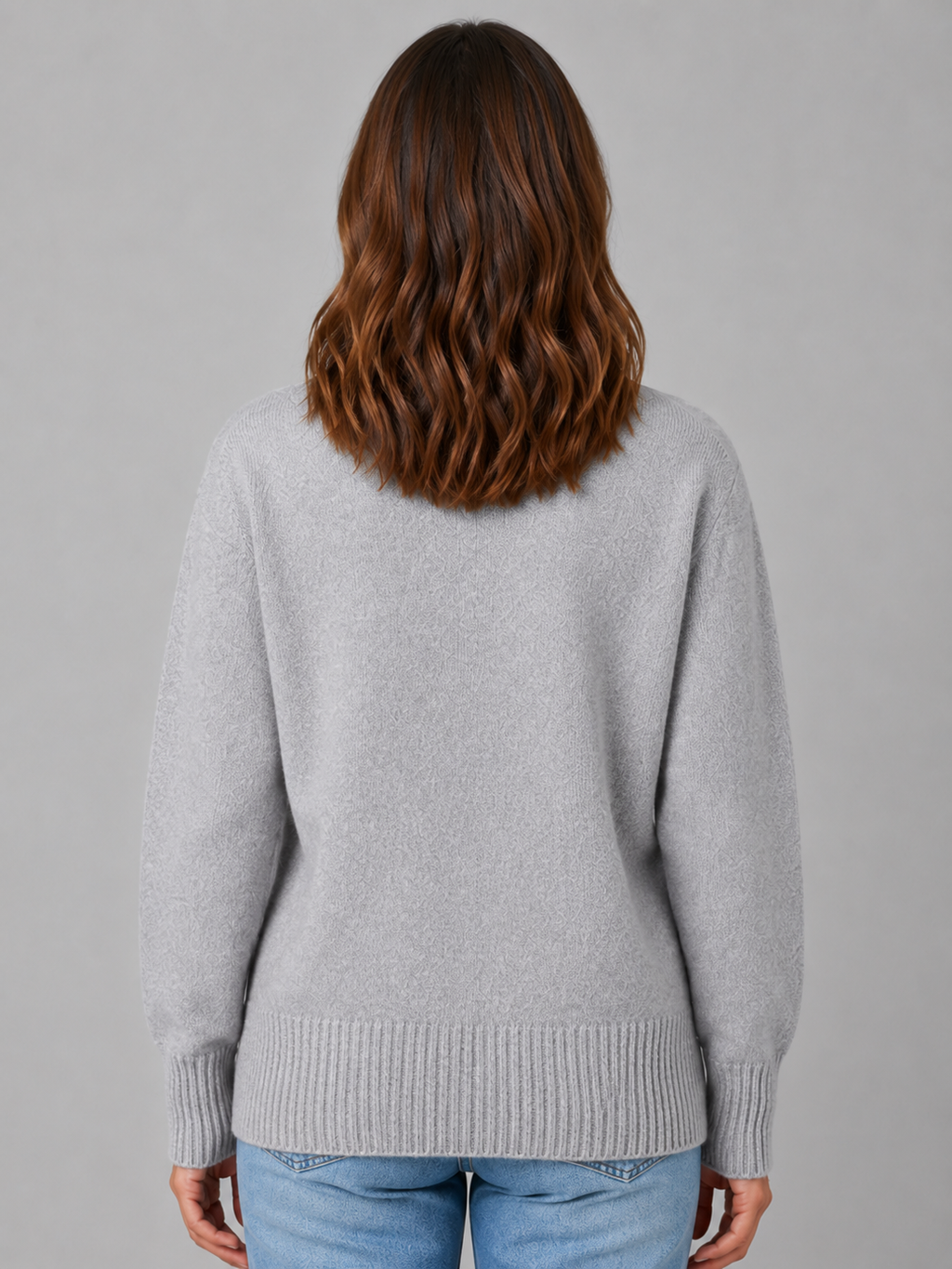 Women's Grey Knit Cardigan with Heart Buttons