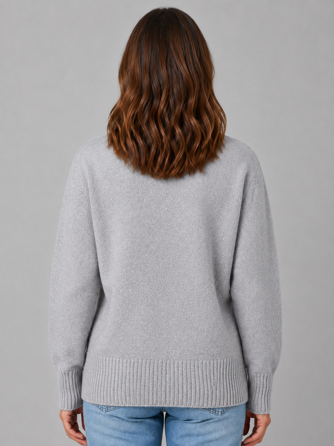 Women's Grey Knit Cardigan with Heart Buttons