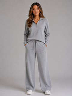 Women’s Half Zip Lounge Set with Drawstring