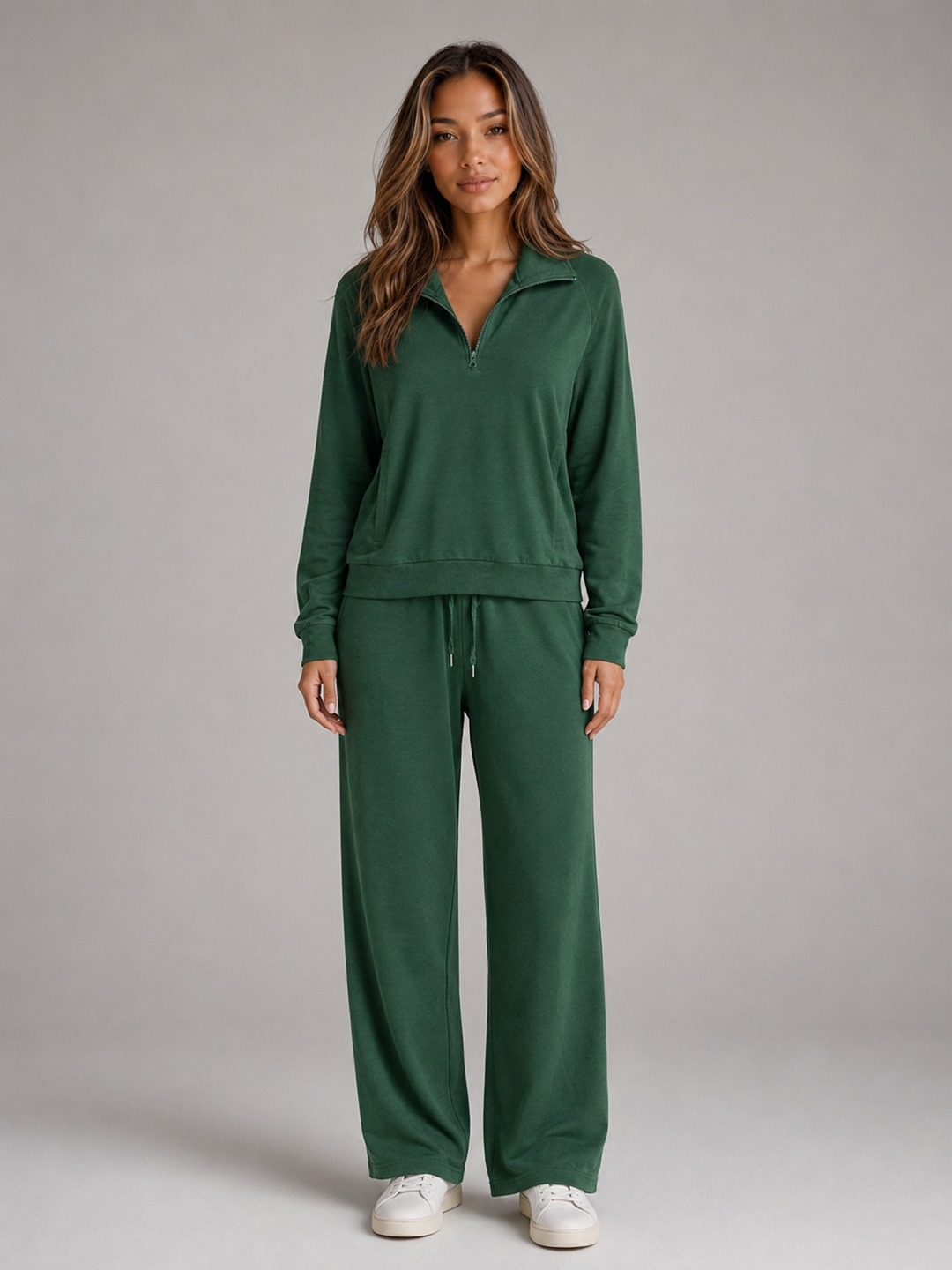 Women’s Half Zip Lounge Set with Drawstring