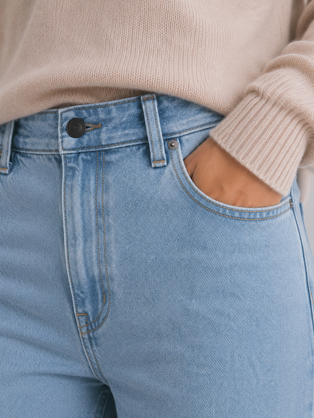 Women's High Waist Wide Leg Jeans with Belt Loop