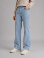 Women's High Waist Wide Leg Jeans with Belt Loop