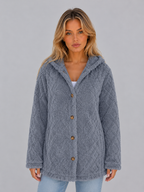 Women's Hooded Cardigan with Button Front Closure