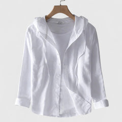 Women’s Hooded Linen Blouse - Relaxed Fit
