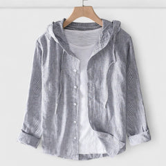 Women’s Hooded Linen Blouse - Relaxed Fit