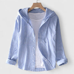 Women’s Hooded Linen Blouse - Relaxed Fit