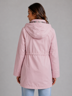 Women's Hooded Parka Jacket with Drawstring Waist