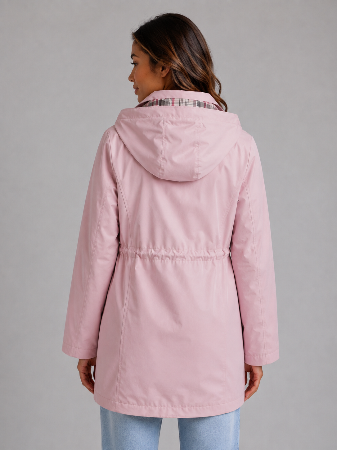 Women's Hooded Parka Jacket with Drawstring Waist