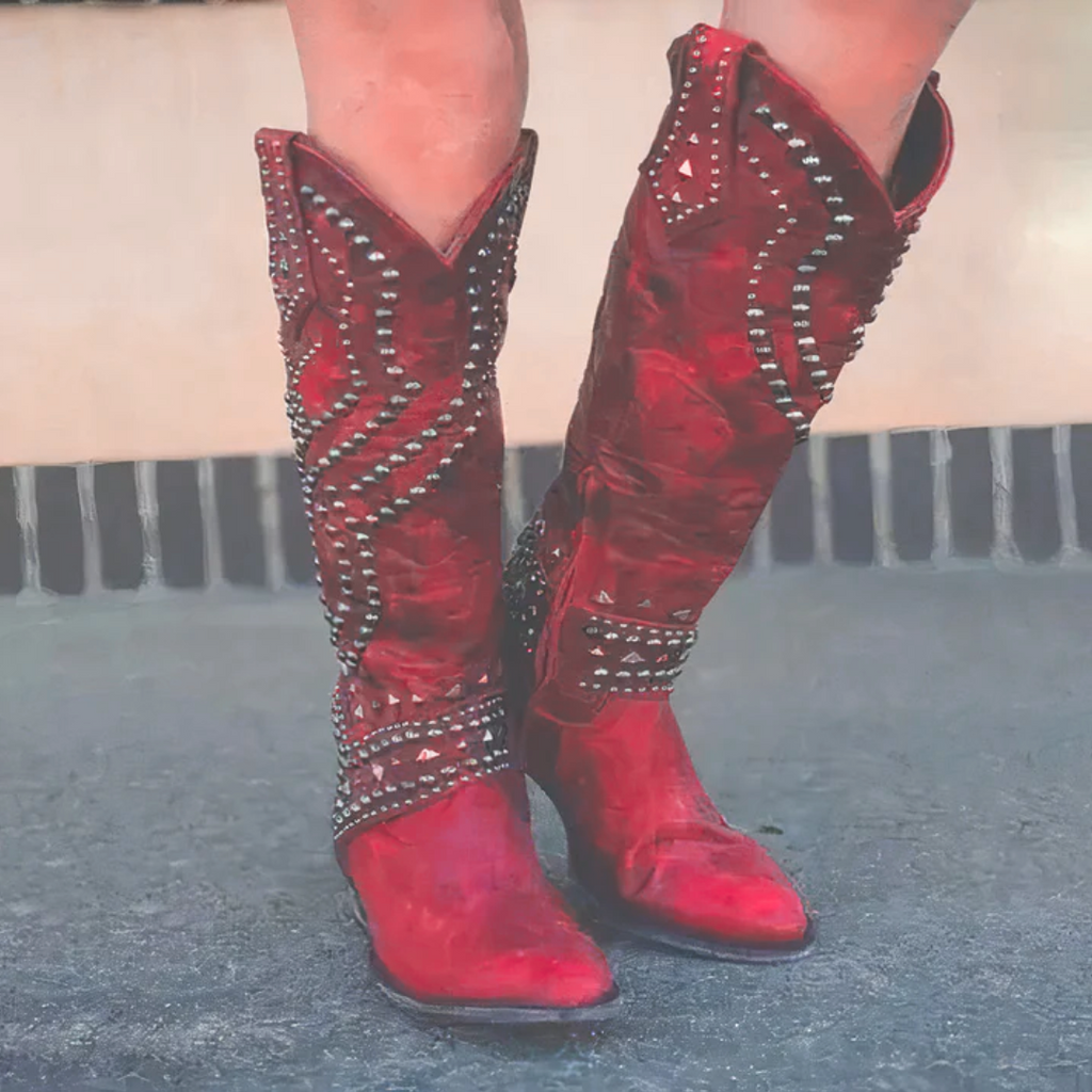 Women's Knee-High Boots - Side Zipper