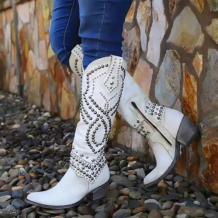 Women's Knee-High Boots - Side Zipper