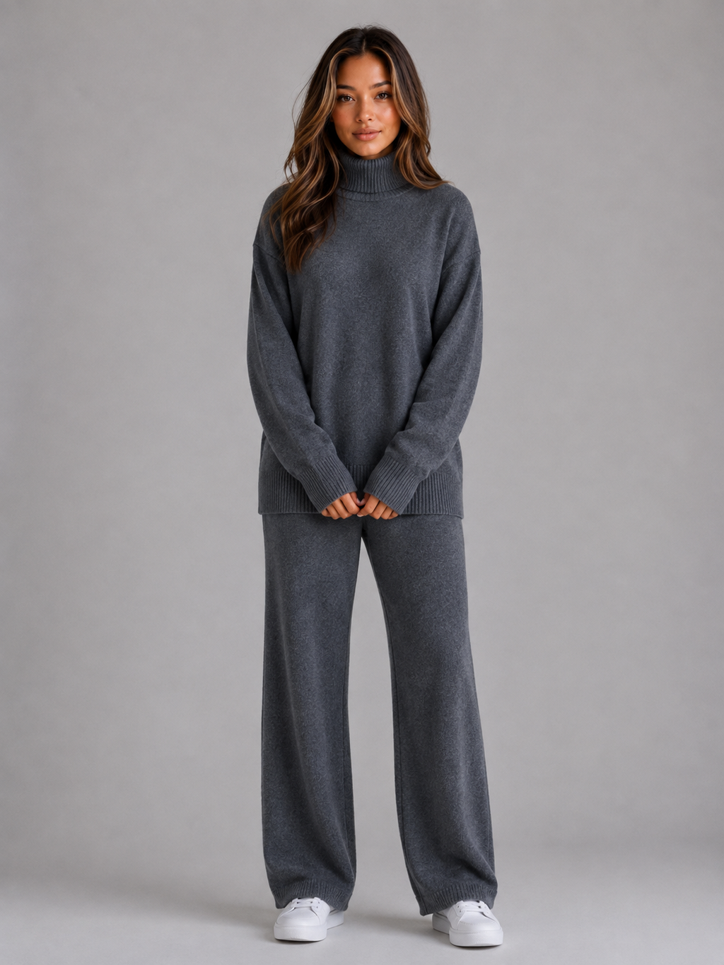 Women’s Knitted Lounge Set with Roll Neck