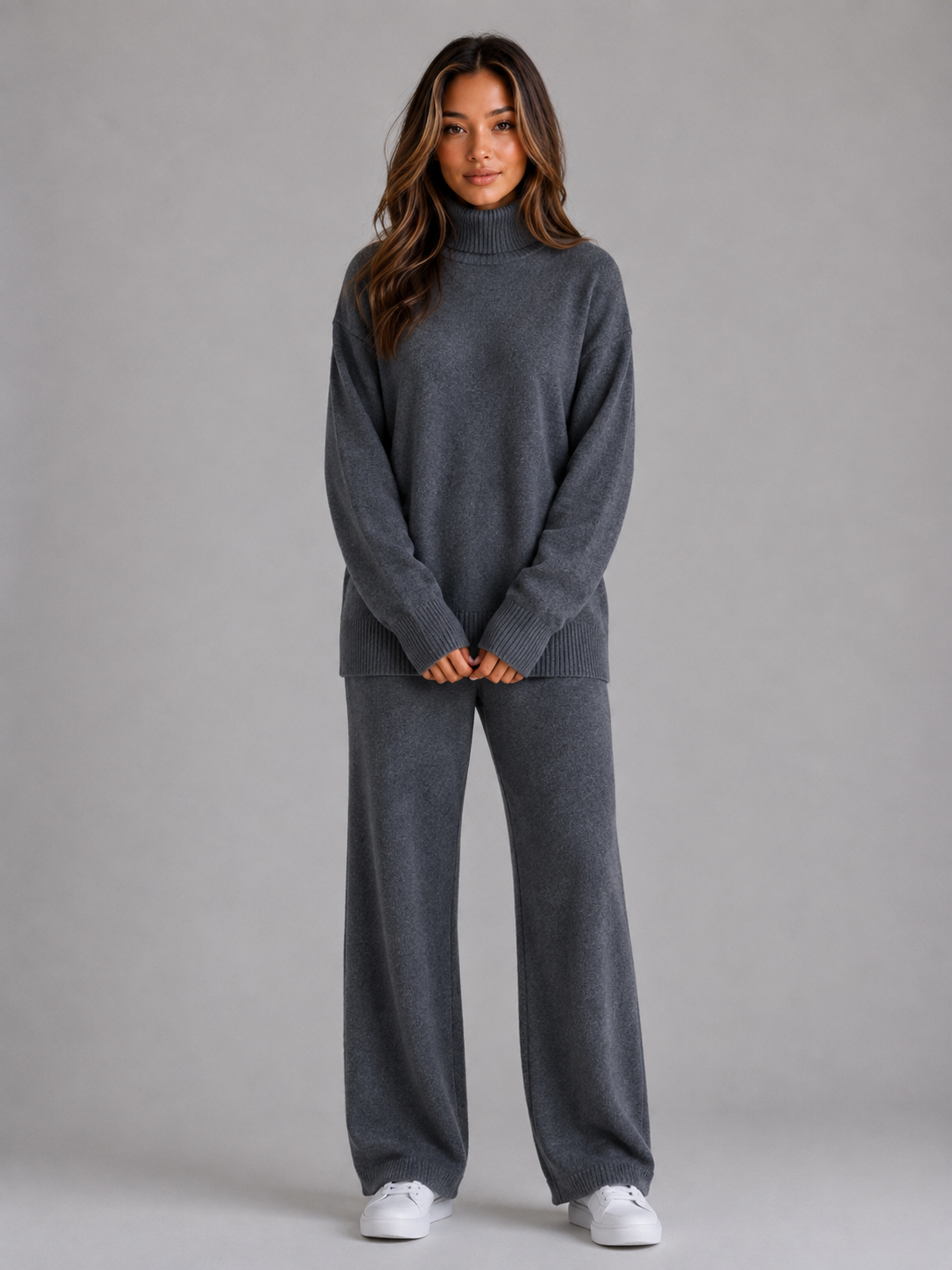 Women’s Knitted Lounge Set with Roll Neck