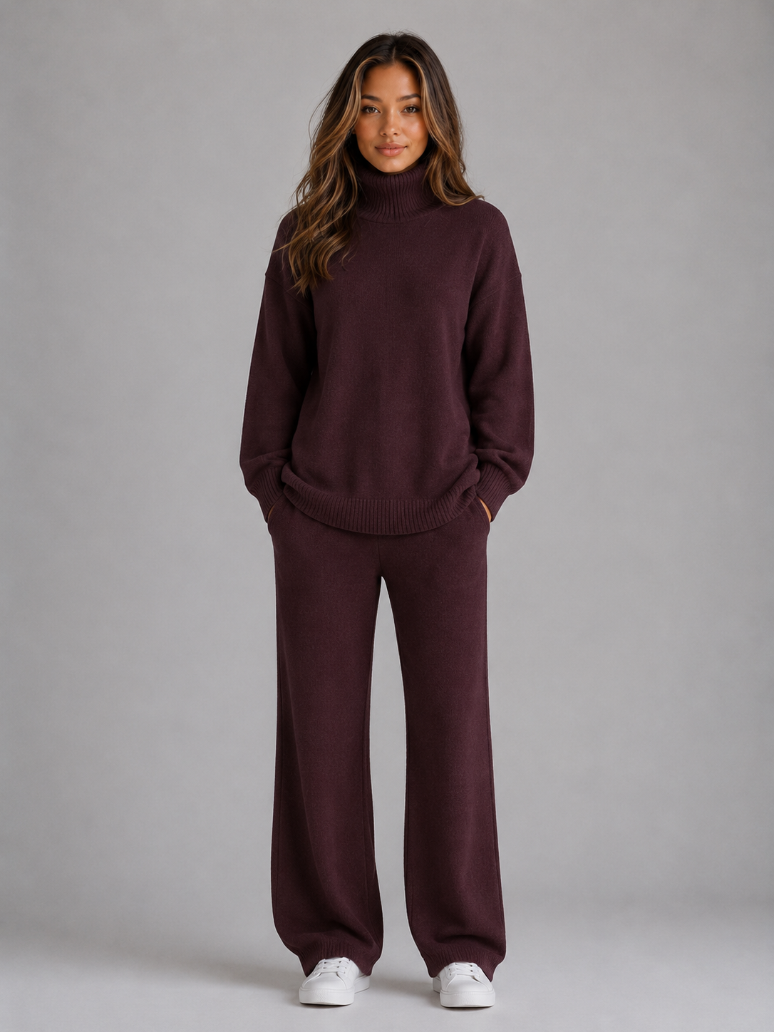 Women’s Knitted Lounge Set with Roll Neck