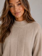 Women's Knitted Lounge Set with Wide Trousers