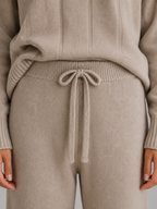 Women's Knitted Lounge Set with Wide Trousers
