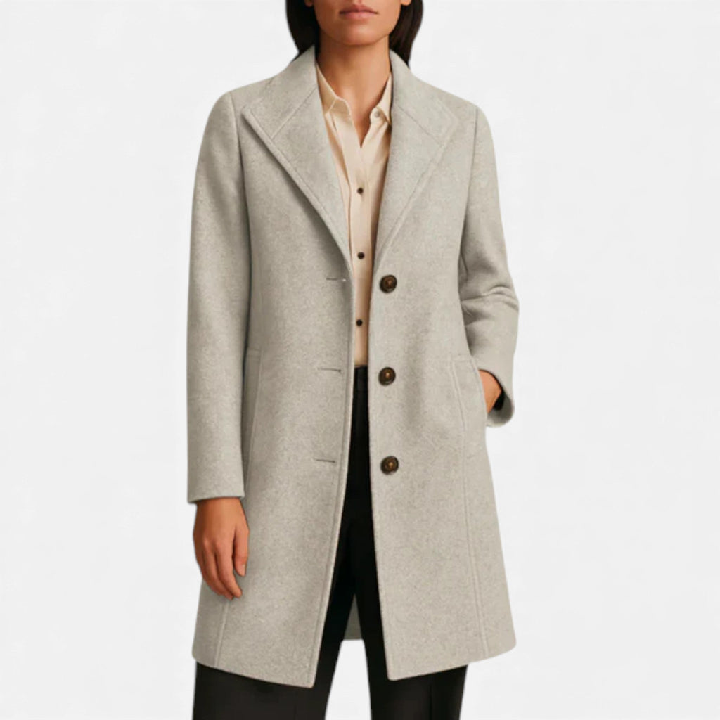 Odette | Tweed Coat with Notch Lapel