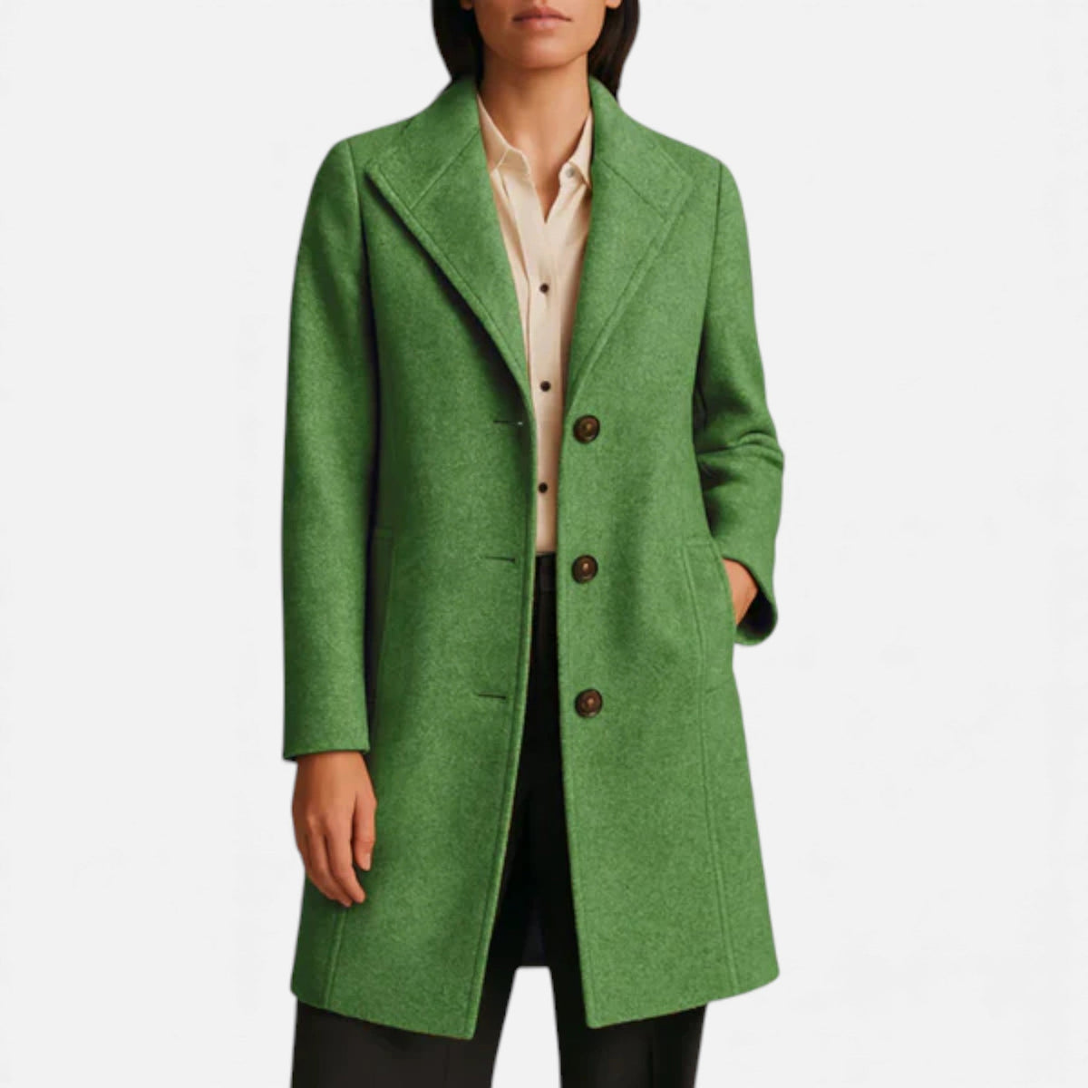 Odette | Tweed Coat with Notch Lapel