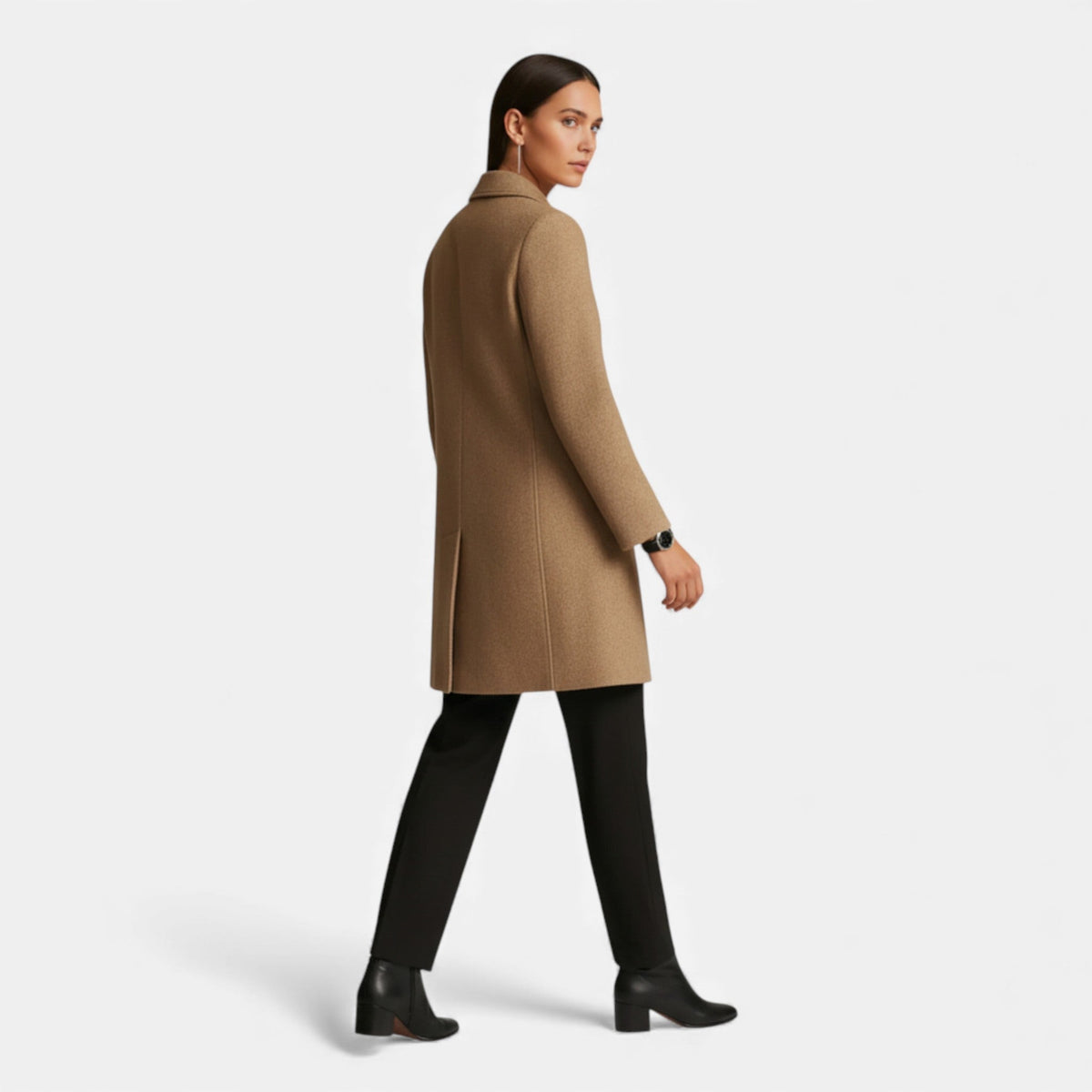 Odette | Tweed Coat with Notch Lapel