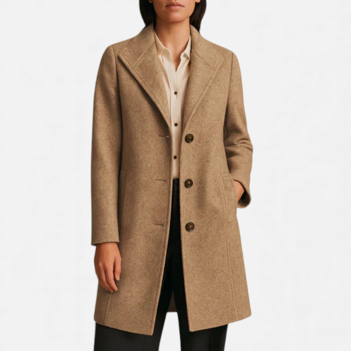 Odette | Tweed Coat with Notch Lapel